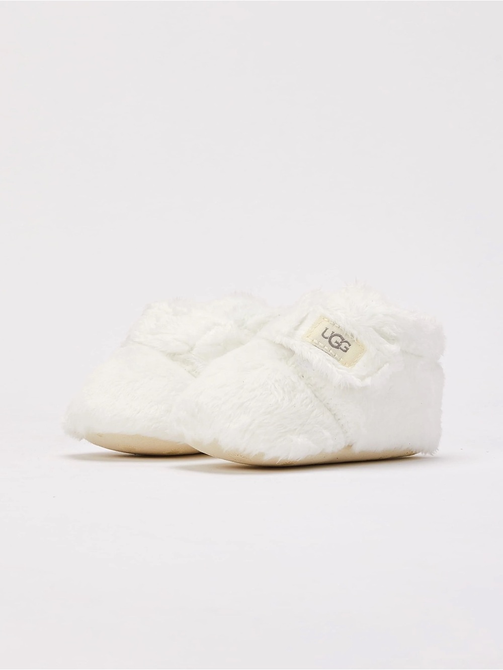 UGG Bixbee White Fleece Baby Booties Infant Size 4 Soft Crib Shoes